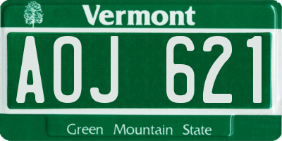 VT license plate AOJ621
