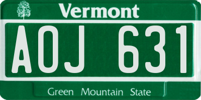 VT license plate AOJ631
