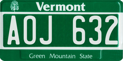 VT license plate AOJ632