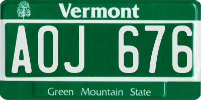 VT license plate AOJ676