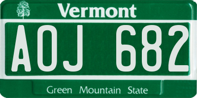 VT license plate AOJ682