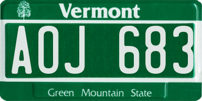 VT license plate AOJ683
