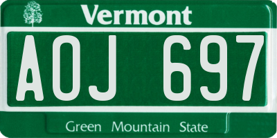 VT license plate AOJ697