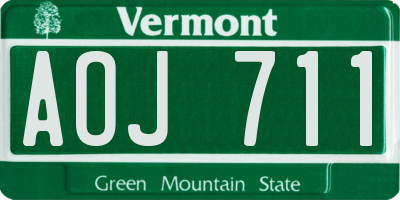 VT license plate AOJ711