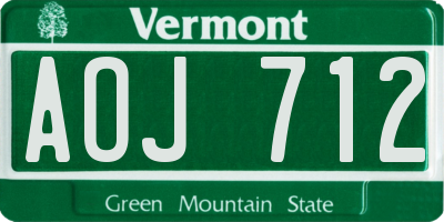 VT license plate AOJ712