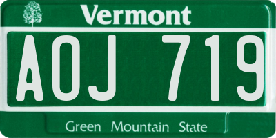 VT license plate AOJ719