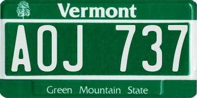 VT license plate AOJ737
