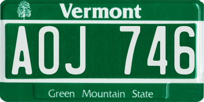 VT license plate AOJ746