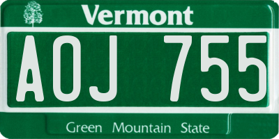 VT license plate AOJ755