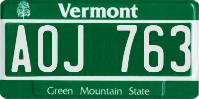 VT license plate AOJ763