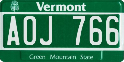 VT license plate AOJ766