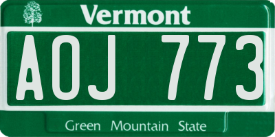 VT license plate AOJ773