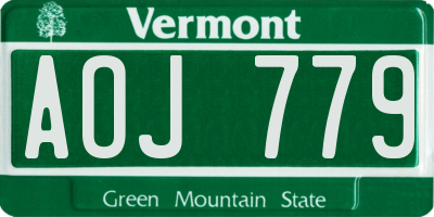 VT license plate AOJ779