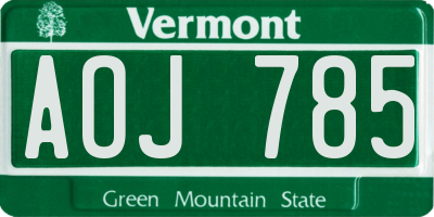 VT license plate AOJ785