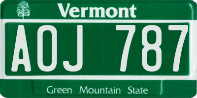 VT license plate AOJ787