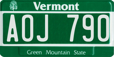 VT license plate AOJ790