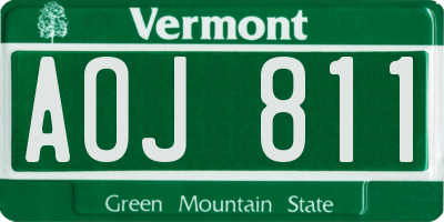 VT license plate AOJ811