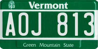 VT license plate AOJ813