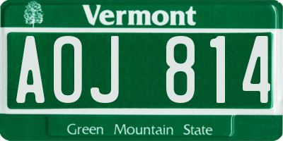 VT license plate AOJ814