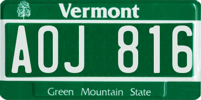 VT license plate AOJ816