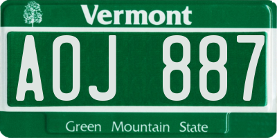 VT license plate AOJ887