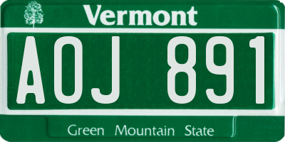 VT license plate AOJ891