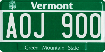 VT license plate AOJ900