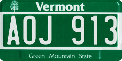 VT license plate AOJ913
