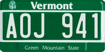 VT license plate AOJ941