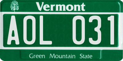 VT license plate AOL031