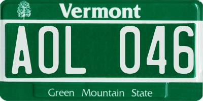 VT license plate AOL046