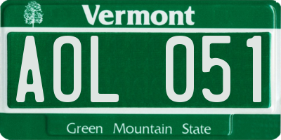 VT license plate AOL051