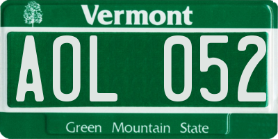 VT license plate AOL052