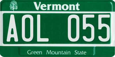 VT license plate AOL055