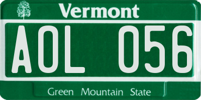 VT license plate AOL056