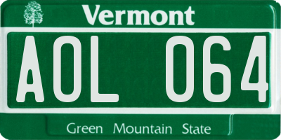 VT license plate AOL064