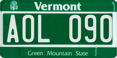VT license plate AOL090