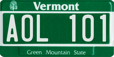 VT license plate AOL101