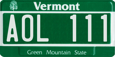 VT license plate AOL111