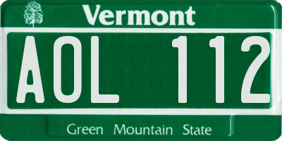 VT license plate AOL112