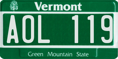 VT license plate AOL119
