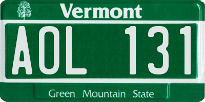 VT license plate AOL131