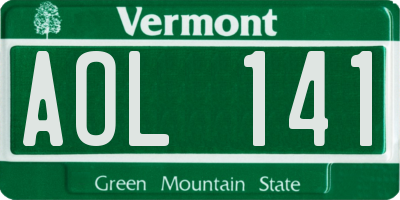VT license plate AOL141