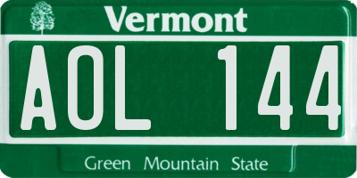 VT license plate AOL144