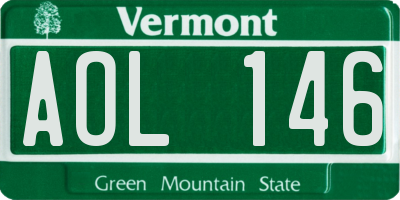 VT license plate AOL146