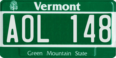 VT license plate AOL148