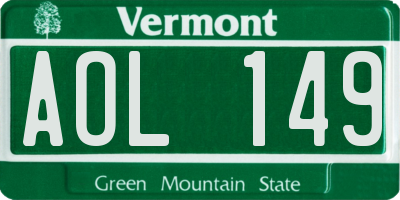VT license plate AOL149