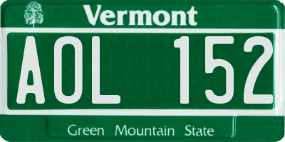 VT license plate AOL152