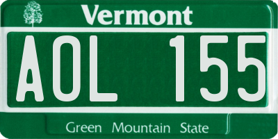 VT license plate AOL155
