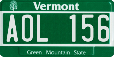 VT license plate AOL156
